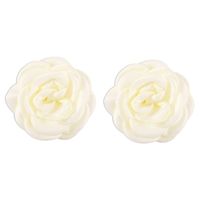 1 Pair Elegant Cute Vintage Style Flower Handmade Cloth Iron Fabric Ear Studs sku image 1