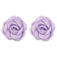 1 Pair Elegant Cute Vintage Style Flower Handmade Cloth Iron Fabric Ear Studs sku image 3