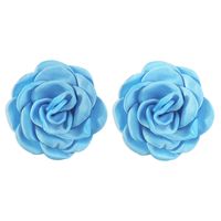 1 Pair Elegant Cute Vintage Style Flower Handmade Cloth Iron Fabric Ear Studs sku image 5