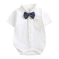 Casual Solid Color Cotton Baby Rompers main image 1