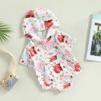 Independence Day Casual American Flag Printing Cotton Baby Rompers main image 6