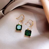 Elegant Retro Square Alloy Inlay Rhinestones Women's Drop Earrings main image 1