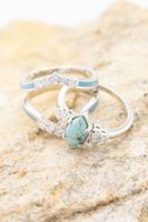 Vintage Style Round Marble Alloy Inlay Turquoise Rhinestones Women's Rings main image 5