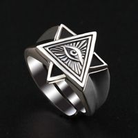 Hip-hop Retro Triangle Eye Sterling Silver Plating Men's Rings main image 1