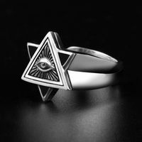Hip-hop Retro Triangle Eye Sterling Silver Plating Men's Rings main image 6