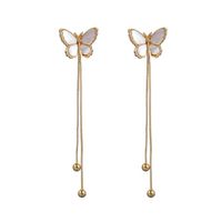 Sweet Simple Style Tassel Butterfly Alloy Enamel Plating Women's Drop Earrings main image 5