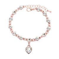 Simple Style Heart Shape Alloy Inlay Rhinestones Women's Bracelets main image 5