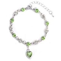 Simple Style Heart Shape Alloy Inlay Rhinestones Women's Bracelets sku image 2