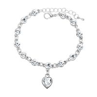 Simple Style Heart Shape Alloy Inlay Rhinestones Women's Bracelets main image 3