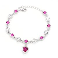 Simple Style Heart Shape Alloy Inlay Rhinestones Women's Bracelets sku image 6