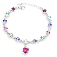 Simple Style Heart Shape Alloy Inlay Rhinestones Women's Bracelets sku image 7