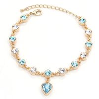 Simple Style Heart Shape Alloy Inlay Rhinestones Women's Bracelets sku image 10