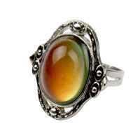 Retro Oval Alloy Inlay Acrylic Women's Rings main image 3