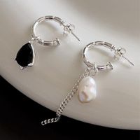 Ig Style Lady Flower Butterfly Bow Knot Imitation Pearl Alloy Inlay Rhinestones Women's Earrings sku image 4