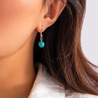 Simple Style Classic Style Commute Cross Round Turquoise Irregular Three-dimensional Women's Drop Earrings main image 2