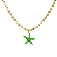 Vacaciones Estrella De Mar Cobre Esmalte Enchapado Chapado En Oro Collar Colgante sku image 6