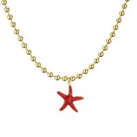 Vacaciones Estrella De Mar Cobre Esmalte Enchapado Chapado En Oro Collar Colgante sku image 1
