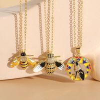 Elegant Classic Style Insect Copper Enamel Plating Inlay Zircon 14k Gold Plated Necklace main image 9