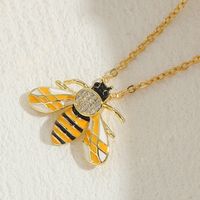 Elegant Classic Style Insect Copper Enamel Plating Inlay Zircon 14k Gold Plated Necklace sku image 2