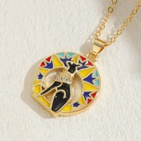 Elegant Classic Style Insect Copper Enamel Plating Inlay Zircon 14k Gold Plated Necklace sku image 1