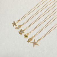 Elegant Classic Style Star Copper 14k Gold Plated Zircon Necklace In Bulk main image 4