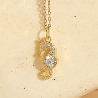 Elegant Classic Style Star Copper 14k Gold Plated Zircon Necklace In Bulk sku image 2