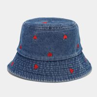 Women's Cute Sweet Heart Shape Big Eaves Bucket Hat sku image 2