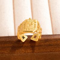 Vintage Style Simple Style Clock Copper Alloy Plating Hollow Out 18k Gold Plated Women's Open Ring main image 3