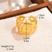 Vintage Style Simple Style Clock Copper Alloy Plating Hollow Out 18k Gold Plated Women's Open Ring sku image 1