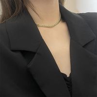 Modern Style Solid Color Titanium Steel Plating 18k Gold Plated Bracelets Necklace main image 3