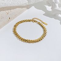 Modern Style Solid Color Titanium Steel Plating 18k Gold Plated Bracelets Necklace sku image 1