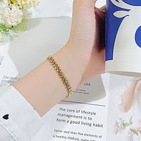 Modern Style Solid Color Titanium Steel Plating 18k Gold Plated Bracelets Necklace main image 4