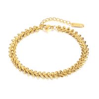 Style Moderne Couleur Unie Acier Au Titane Placage Plaqué Or 18k Bracelets Collier main image 6