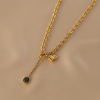 Modern Style Simple Style Oval Heart Shape Titanium Steel Toggle Plating 18k Gold Plated Pendant Necklace main image 5