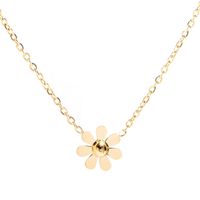 Simple Style Daisy Titanium Steel Plating 18k Gold Plated Pendant Necklace main image 6