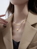 Punk Letter Titanium Steel Plating 18k Gold Plated Layered Necklaces main image 5