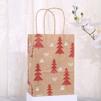 Weihnachten Mode Weihnachtsbaum Weihnachtssocken Schneeflocke Kraftpapier Täglich Geschenk Taschen 1 Stück sku image 4