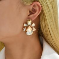 Glam Shiny Water Droplets Copper Alloy Inlay Glass Women's Ear Studs main image 8