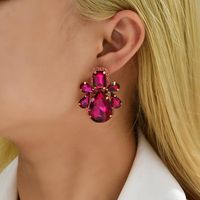 Glam Shiny Water Droplets Copper Alloy Inlay Glass Women's Ear Studs main image 10