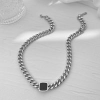 Punk Simple Style Square Titanium Steel Plating 18k Gold Plated Necklace sku image 1