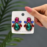 Glam Shiny Water Droplets Copper Alloy Inlay Glass Women's Ear Studs main image 1