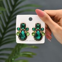 Glam Shiny Water Droplets Copper Alloy Inlay Glass Women's Ear Studs sku image 10