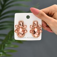 Glam Shiny Water Droplets Copper Alloy Inlay Glass Women's Ear Studs main image 5