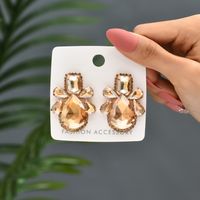 Glam Shiny Water Droplets Copper Alloy Inlay Glass Women's Ear Studs main image 3