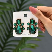 Glam Shiny Water Droplets Copper Alloy Inlay Glass Women's Ear Studs sku image 2