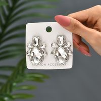 Glam Shiny Water Droplets Copper Alloy Inlay Glass Women's Ear Studs sku image 5