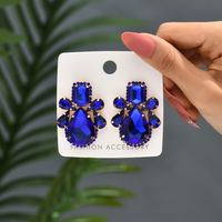 Glam Shiny Water Droplets Copper Alloy Inlay Glass Women's Ear Studs sku image 7