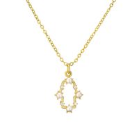 Modern Style Cross Letter Devil's Eye Copper Gold Plated Pearl Zircon Pendant Necklace In Bulk main image 6