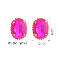 Vintage Style Simple Style Oval Copper Alloy Plating Inlay Glass Women's Ear Studs main image 7
