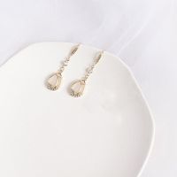 Wholesale Jewelry 1 Pair Simple Style Triangle Oval Bow Knot Alloy Opal Zircon Drop Earrings Ear Studs sku image 11
